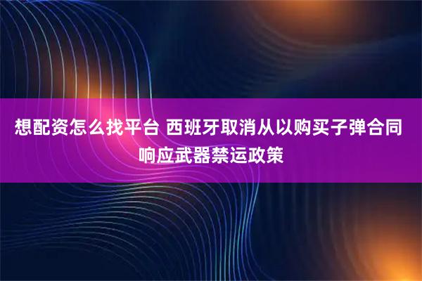 想配资怎么找平台 西班牙取消从以购买子弹合同 响应武器禁运政策